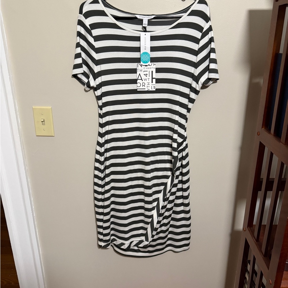 41 Hawthorn Black and Cream Striped Top